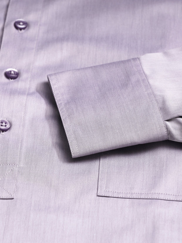 pre-sale luxury cotton mao-collar shirt in lilac