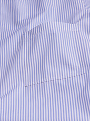 pre-sale luxury cotton mao-collar shirt with sky blue stripes