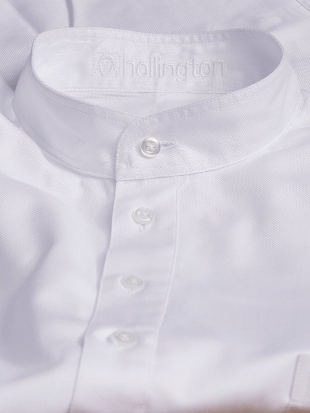 pre-sale luxury cotton mao-collar shirt in white
