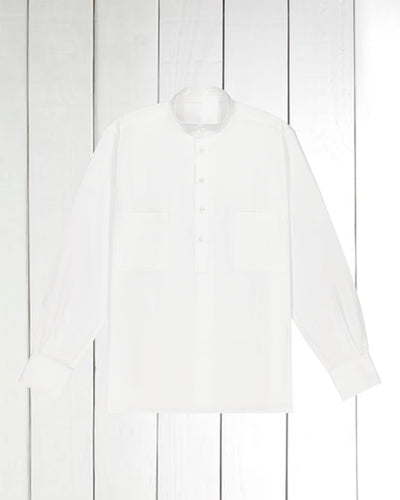 pre-sale luxury cotton mao-collar shirt in white