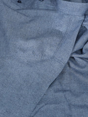pre-sale grey-blue denim-style cotton shirt with mao collar