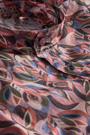 pre-sale Liberty® cotton mao-collar shirt with pink design