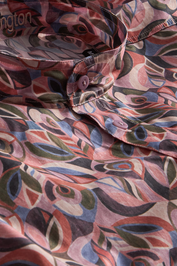 pre-sale Liberty® cotton mao-collar shirt with pink design
