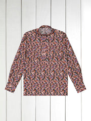 pre-sale Liberty® cotton mao-collar shirt with pink design