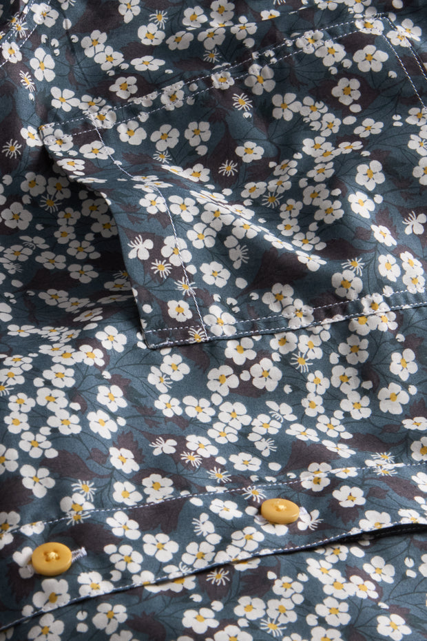 pre-sale Liberty® cotton mao-collar shirt with white floral print 