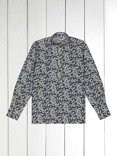 pre-sale Liberty® cotton mao-collar shirt with white floral print 