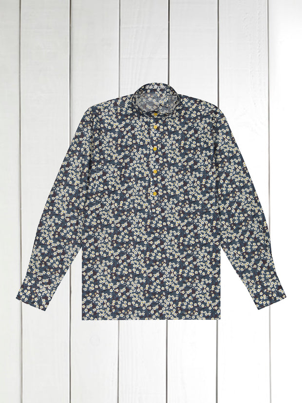 pre-sale Liberty® cotton mao-collar shirt with white floral print 