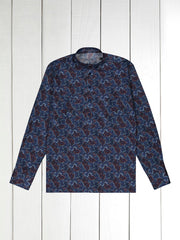 pré-commande chemise col mao en coton Liberty® feuilles
