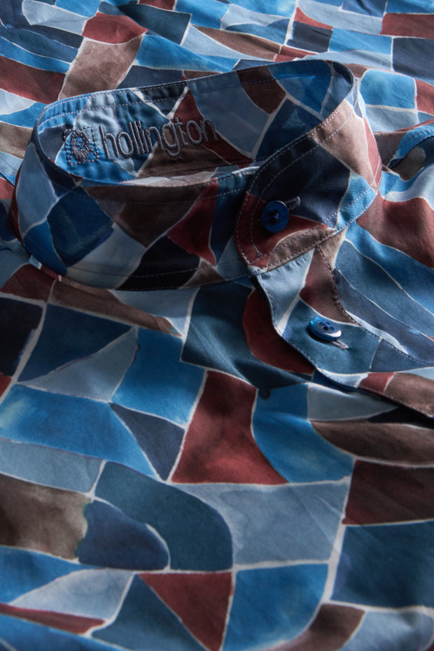 pré-commande chemise col mao en coton Liberty® hommage à Sonia Delaunay