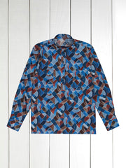 pré-commande chemise col mao en coton Liberty® hommage à Sonia Delaunay