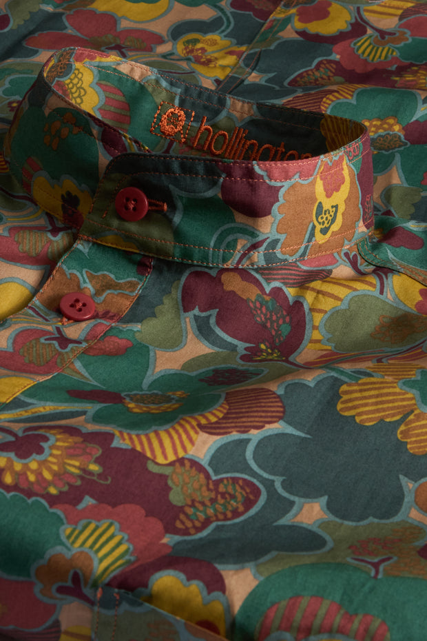 pre-sale Liberty® cotton mao-collar shirt with floral pattern