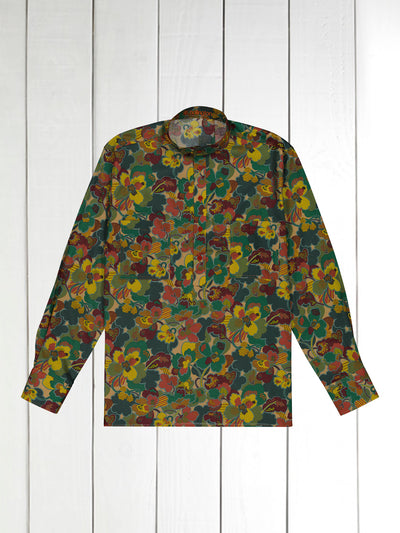 pre-sale Liberty® cotton mao-collar shirt with floral pattern