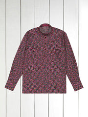pre-sale Liberty® cotton mao-collar shirt with geometric pattern
