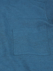 pre-sale petrol blue brushed cotton mao-collar shirt
