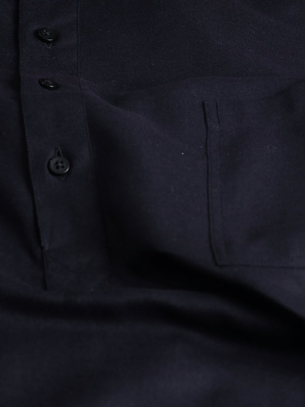 pre-sale mao-collar shirt in cotton canvas and black clycell