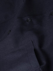 pre-sale mao-collar shirt in cotton canvas and black clycell