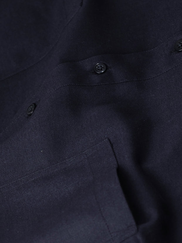 pre-sale mao-collar shirt in cotton canvas and black clycell