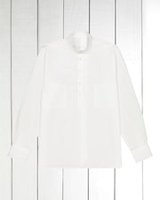 pre-sale luxurious white poplin mao-collar shirt