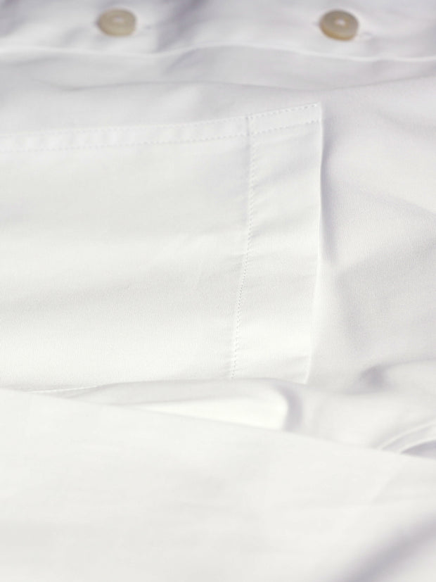 pre-sale luxurious white poplin mao-collar shirt