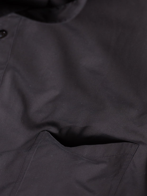 pre-sale luxurious black poplin mao-collar shirt