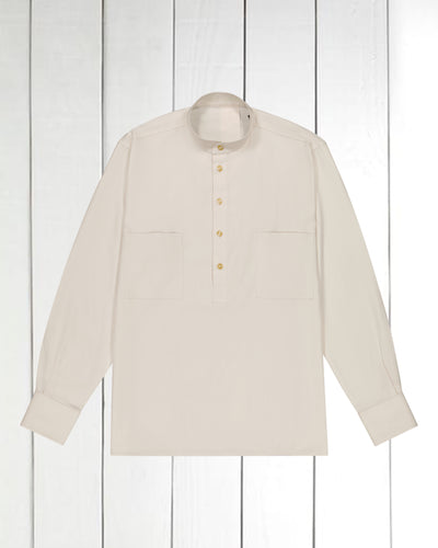 pre-sale cotton canvas and natural clycell mao-collar shirt