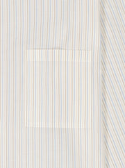 thin stripes cotton canvas mao-collar shirt