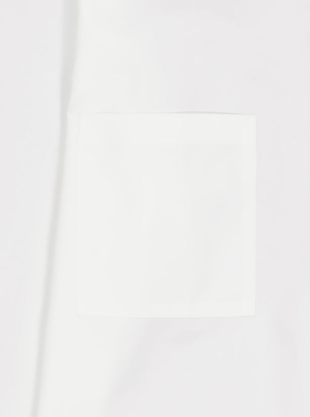 luxurious white poplin mao-collar shirt