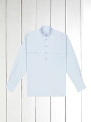 mao-collar shirt in sky cotton 