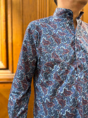 pre-sale Liberty® cotton mao-collar shirt with leaf print