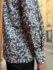 pre-sale Liberty® cotton mao-collar shirt with white floral print 