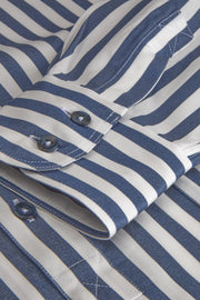 chemise col mao en Tencel® rayures marine