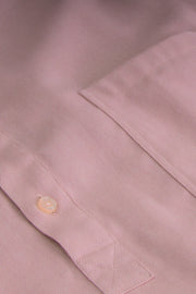 chemise col mao en coton brossé nude