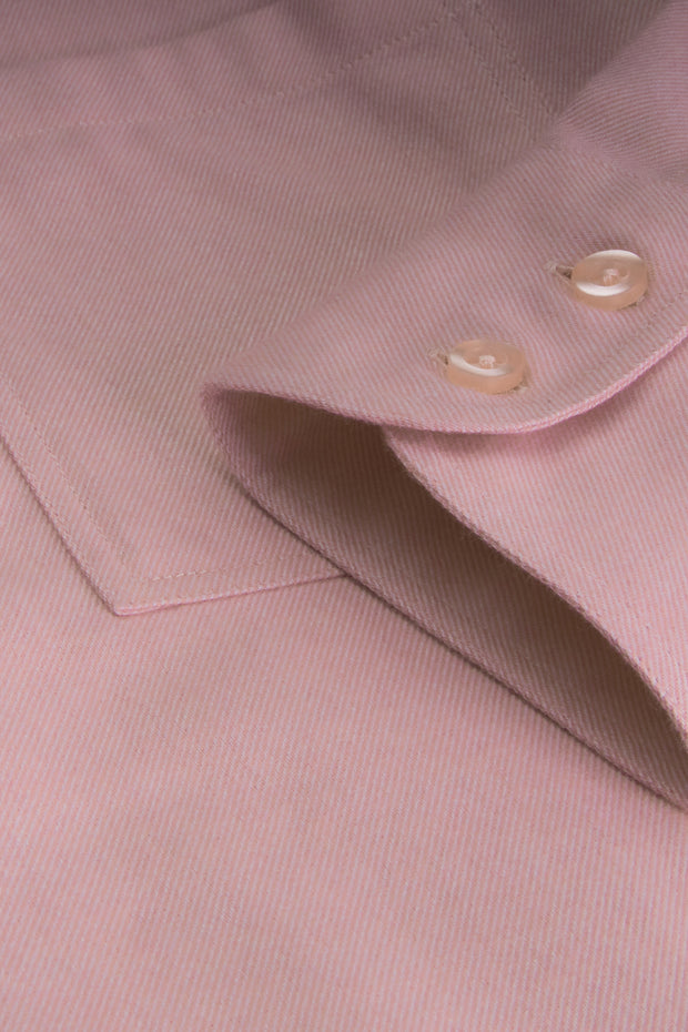 chemise col mao en coton brossé nude