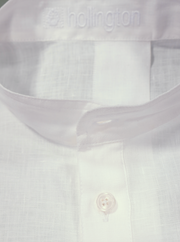 chemise Deauville manches courtes à col mao en lin natural