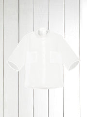 chemise Deauville manches courtes à col mao en lin natural