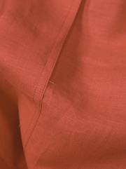 chemise Deauville manches courtes à col mao en toile pur lin coq de roche