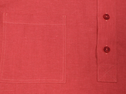 chemise Deauville manches courtes à col mao en lin cramoisi
