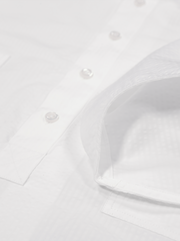 chemise Deauville manches courtes à col mao en seersucker blanc