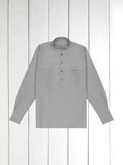 smoke cotton mao-collar shirt