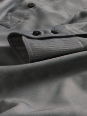 smoke cotton mao-collar shirt