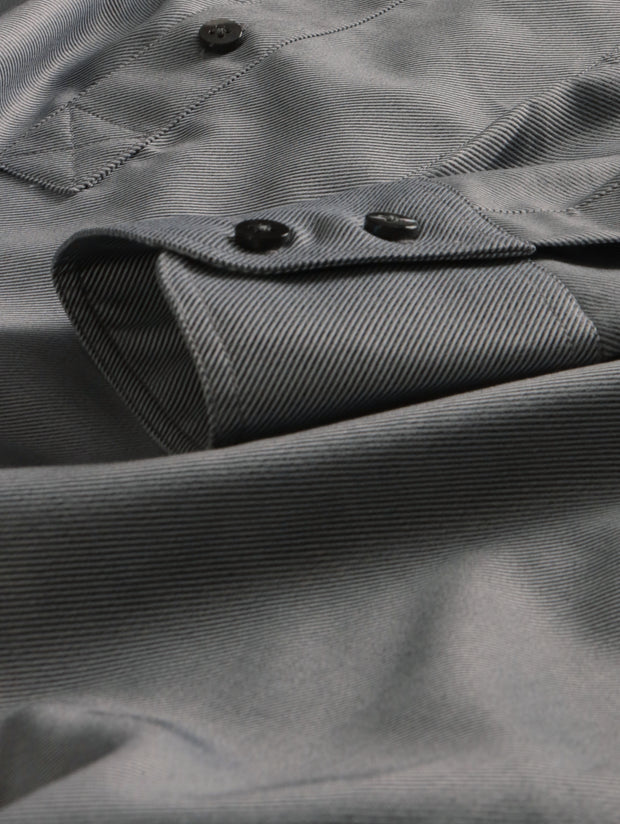 smoke cotton mao-collar shirt