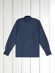 raw denim mao-collar shirt