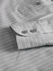 chemise col mao en coton oxford rayures tennis