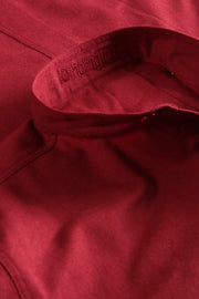 chemise col mao en coton rouge vermillon