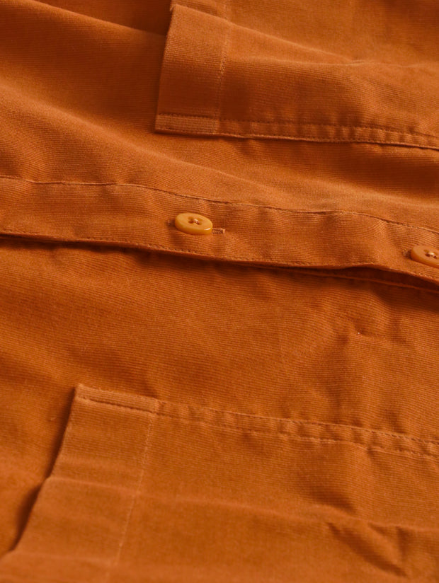 copper babycord mao-collar shirt