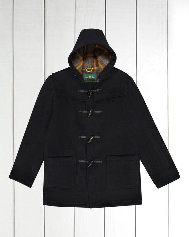duffle-coat en drap de laine navy double-face