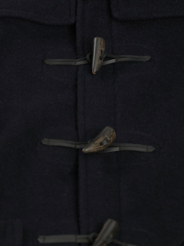 duffle-coat en drap de laine navy double-face