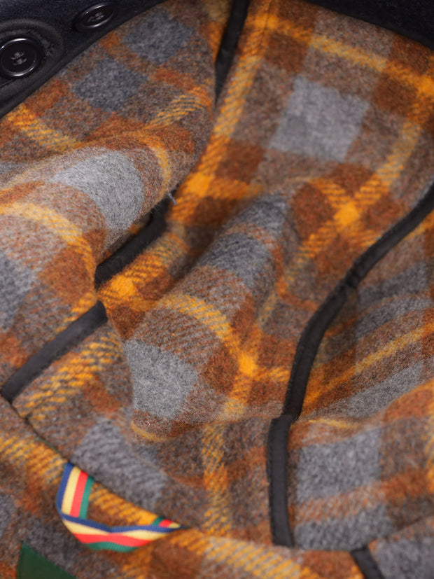 duffle-coat en drap de laine navy double-face