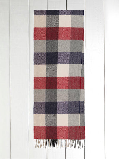 red checked wool and cashmere scarf