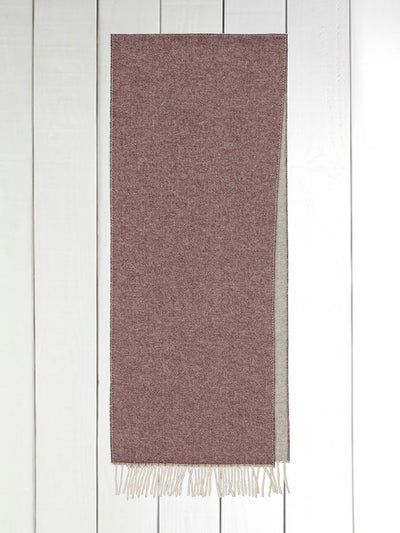 double-sided linen cashmere fringed scarf in clairet